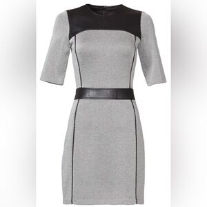 Theory Calvino Elmore Mini Herringbone Lamb Leather Elbow Sleeve Sz 10 Chic